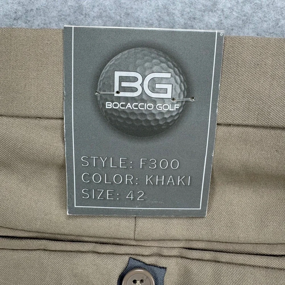Bocaccio Golf Shorts Mens 42 Khaki Expandable Waist Stretch Performance Golfing
